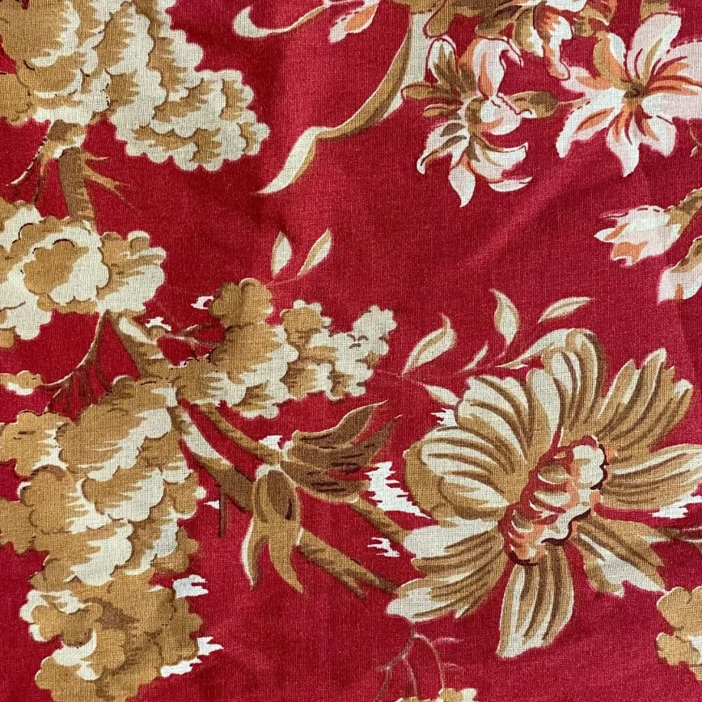 Vintage Fieldcrest Cannon King Floral Pillowcases‎ Shams 20x36 Red Beige